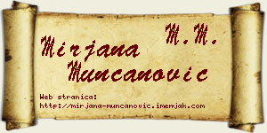 Mirjana Munćanović vizit kartica
